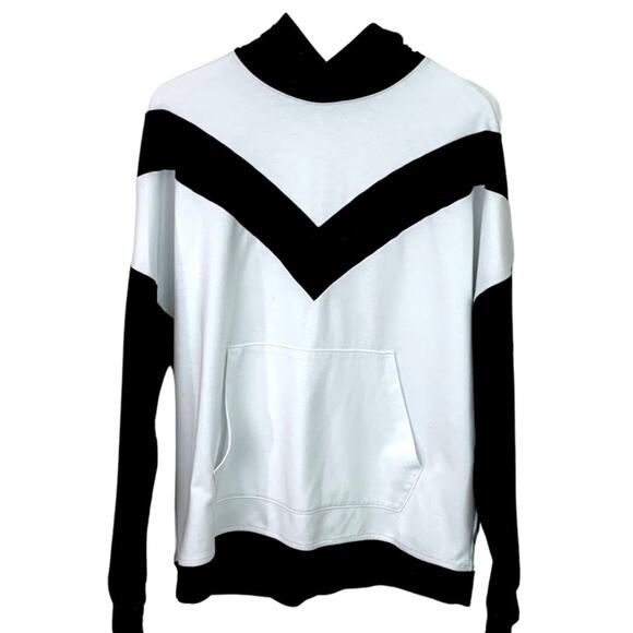 ID Ideology Men's Sweatshirt White Black Stripe Sweatshirt Hoodie Size Large - Picture 3 of 9